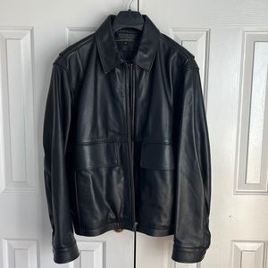Pristine black leather jacket, men’s, XL